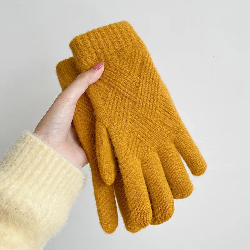 Diamond Knit Cashmere Gloves