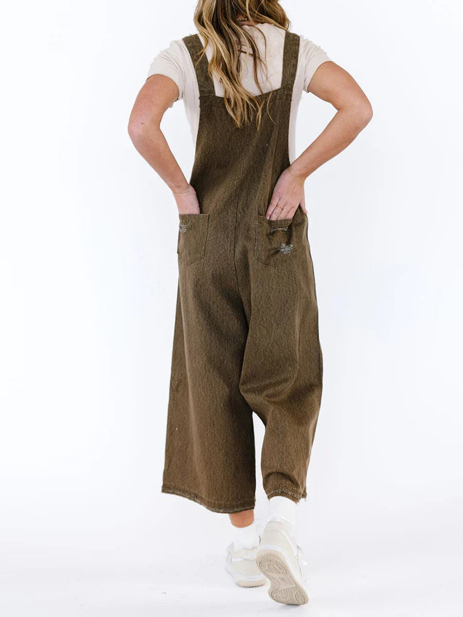 Hazel Washed Denim Overalls