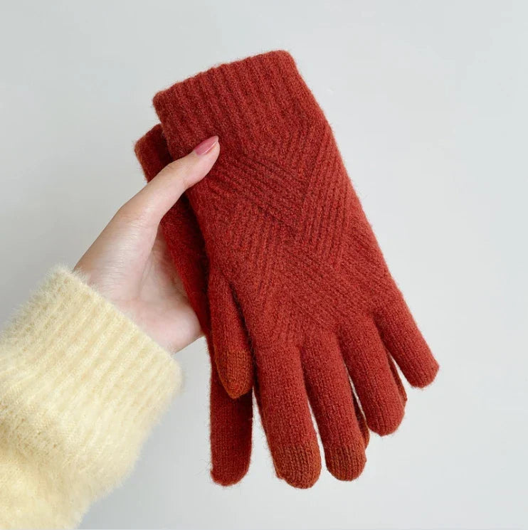 Diamond Knit Cashmere Gloves
