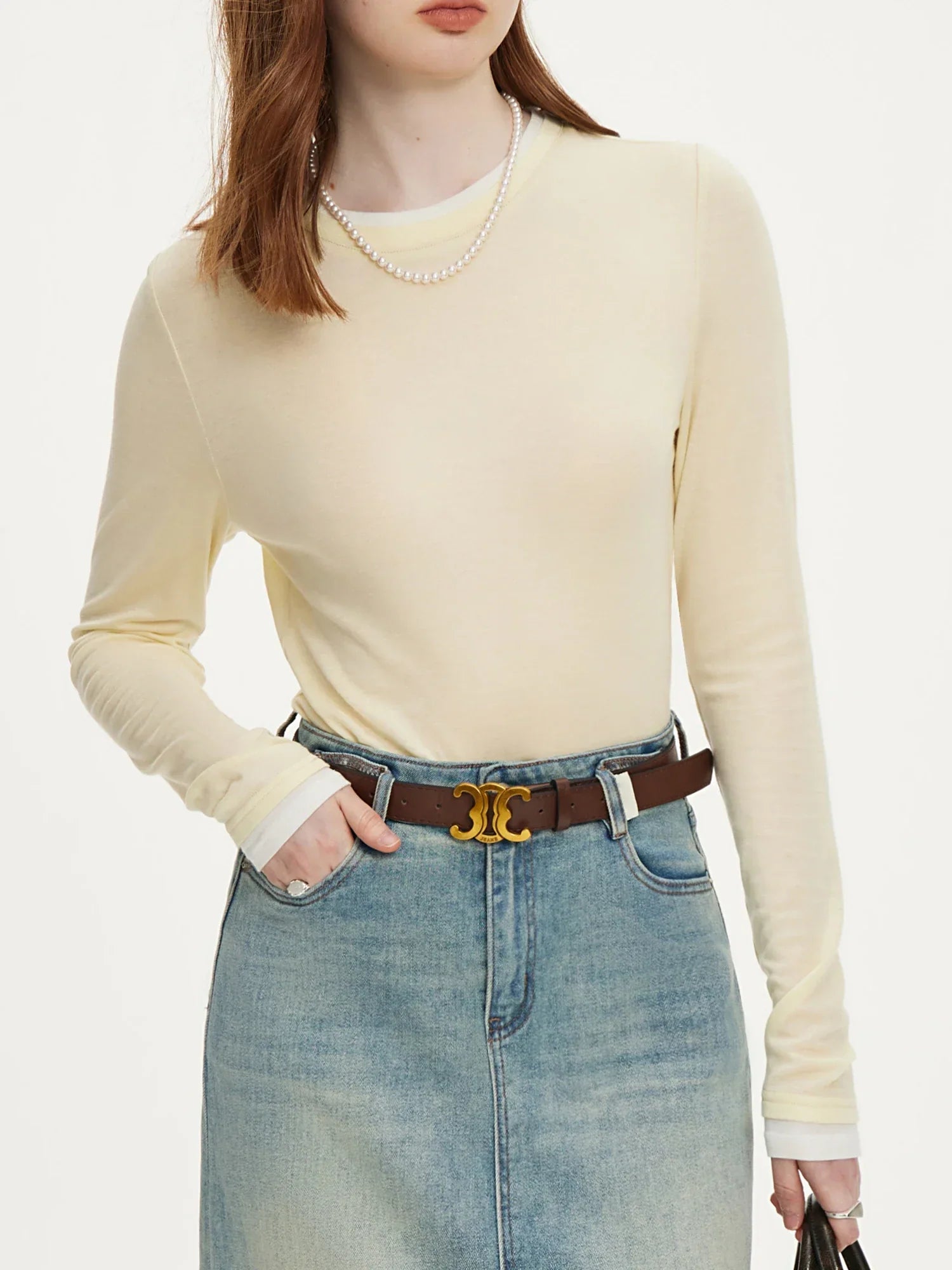 Celine Layered Long-Sleeve Top