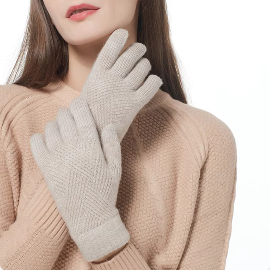 Diamond Knit Cashmere Gloves