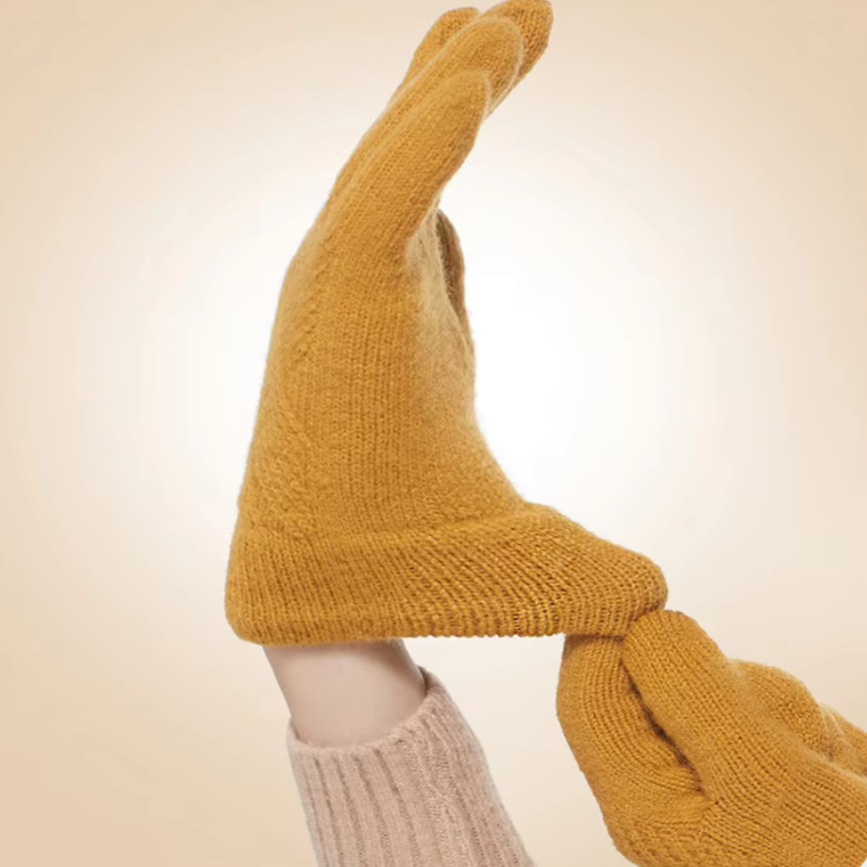 Diamond Knit Cashmere Gloves