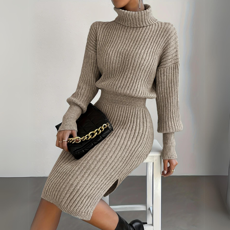 Elysian Embrace Turtleneck Dress