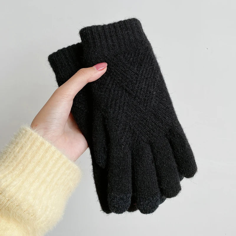 Diamond Knit Cashmere Gloves