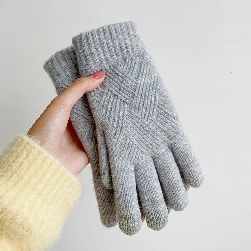 Diamond Knit Cashmere Gloves