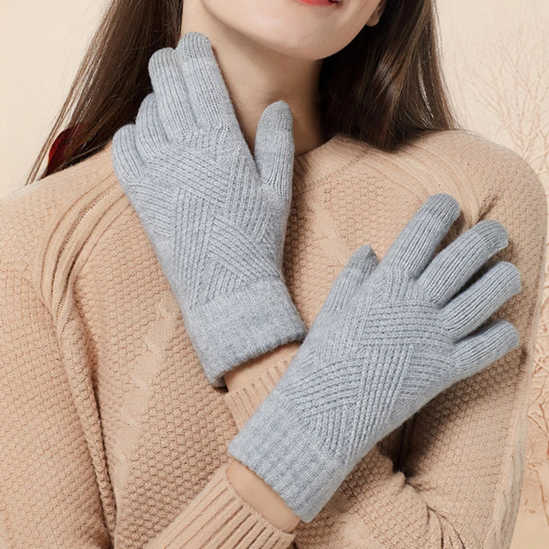 Diamond Knit Cashmere Gloves