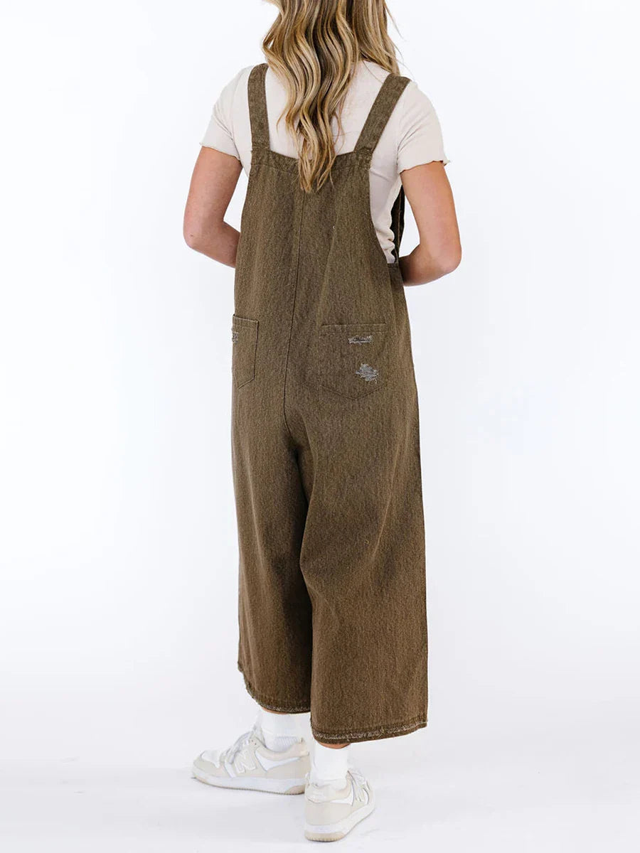 Hazel Washed Denim Overalls
