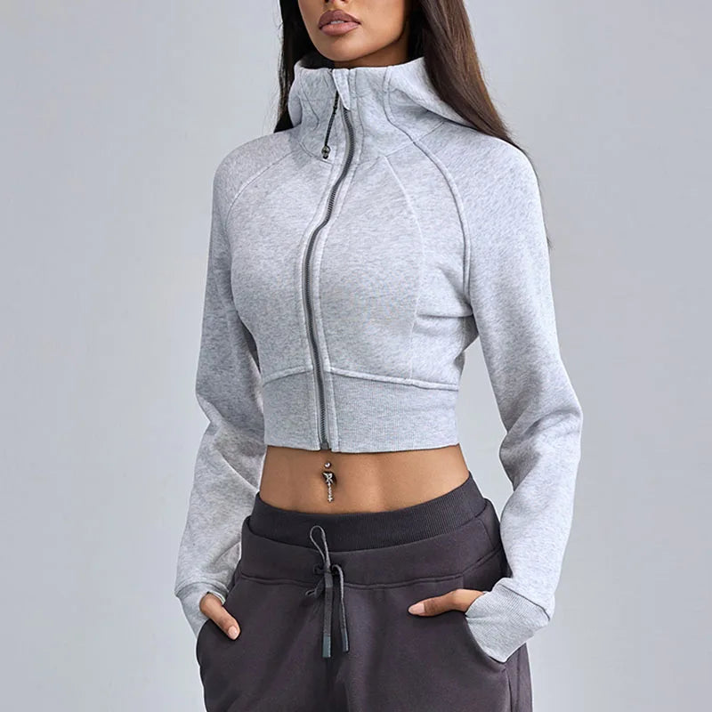 ZenCore Cropped Zip-up Hoodie